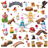 U-Zimikee 80 Pcs Fairy Garden Accessories Outdoor- Miniature Landscape Decoration with Bridge House Furniture Gnome Fairy Figurines Mini Resin Animals Miniature Garden Figures Bulk for Dollhouse Craft