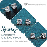 Moissanite Stud Earrings 2.0CT D Color,GRA 925 Sterling Silver Earrings for Men 18K White Gold Plating Earrings for Women,wedding earrings(1.0ct*2)