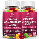 HMone Creatine Monohydrate Gummies - 5g for Men & Women, 160 Count and Creatine Chewable Supplements for Muscle Gain, Muscle Strength, Energy Boost, and Muscle Builder, Sugar Free, Vegan