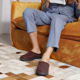 Zigzagger Men's Slip On Moccasin Slippers,Coffee, 11-12