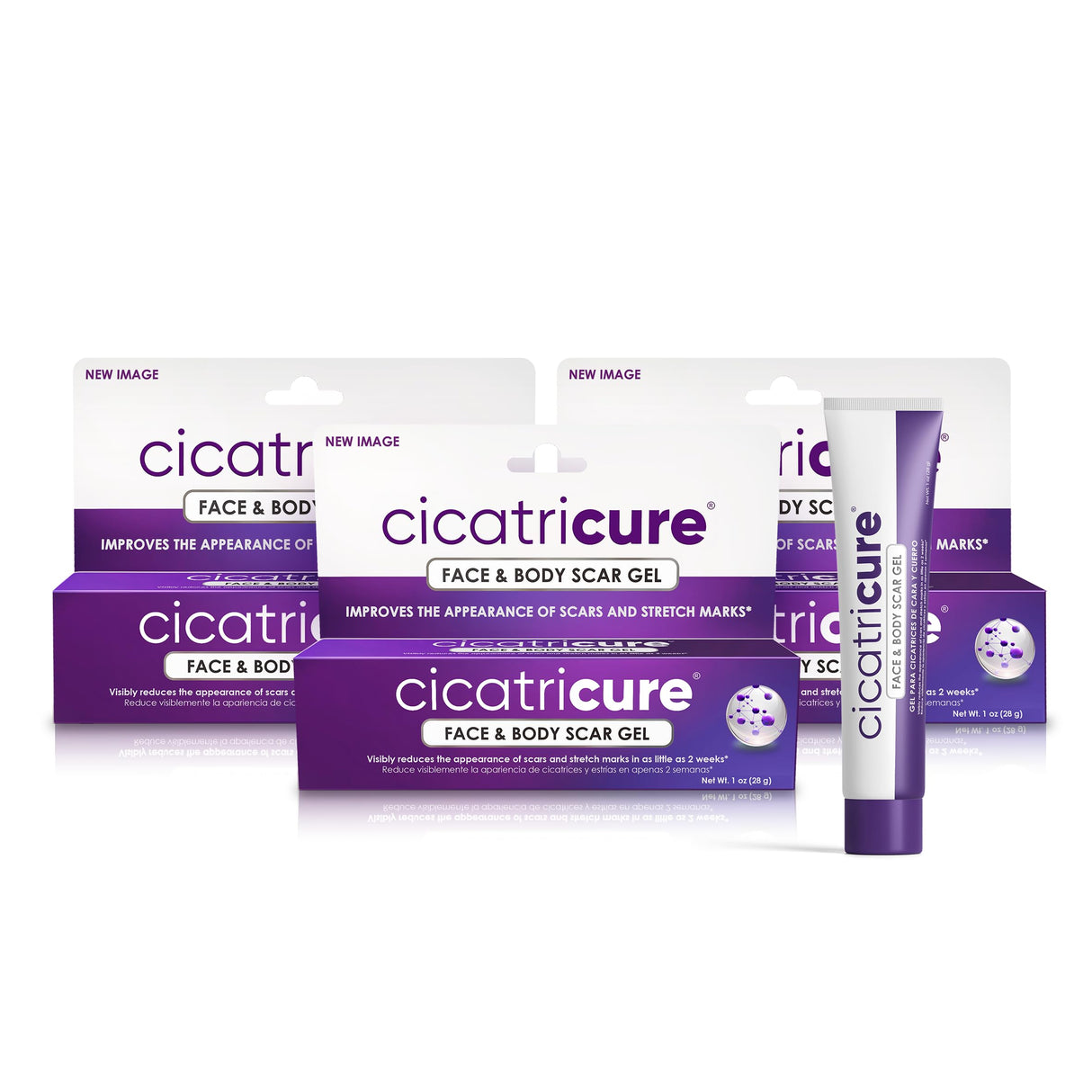 Cicatricure Advanced Scar Gel for Face & Body - Proven Results in 2 Weeks, Scar Treatment for Surgical Scars, Stretch Marks, Scars of Burns and Injuries, Acne Scar Treatment, 1 oz (28 g) - Pack of 3