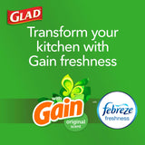 Glad Tall Kitchen Trash Bags 13 Gallon, Gain Original Garbage Bags, Odorshield with Drawstring, 110 Count