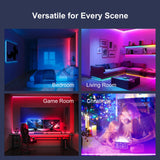 200 FT Led Lights for Bedroom (2 Rolls 100 FT), Music Synchronized Smart Led Strip Lights, Ultra Long with Remote Application Control Bluetooth LED Lights, Color Change RGB Light