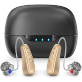 Hearing Aids for Seniors Rechargeable with Noise Cancelling, Hearing Amplifier with 5 Levels of Volume Adjustmen, Simple to Operate and Hear Clear Sound