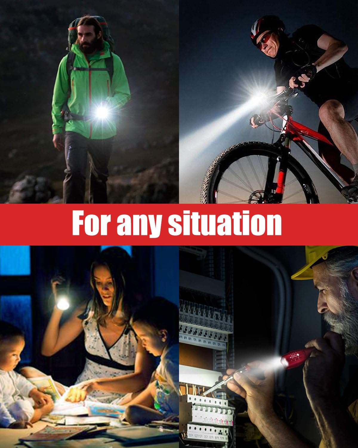 Victoper LED Flashlight 2 Pack Red, Bright Tactical Torch High Lumens 5 Modes, Waterproof Zoomable Flash Light for Outdoor, Birthday Gifts for Men, Dorm Room Hiking Camping Essentials Gear for Guys