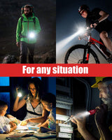 Victoper LED Flashlight 2 Pack Red, Bright Tactical Torch High Lumens 5 Modes, Waterproof Zoomable Flash Light for Outdoor, Birthday Gifts for Men, Dorm Room Hiking Camping Essentials Gear for Guys