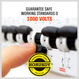 HORUSDY 6-Piece 1000V Insulated Precision Screwdriver Set, Magnetic Tip CR-V Electrician Tools with Cushion Grip TPR Handle for Electrical Applications