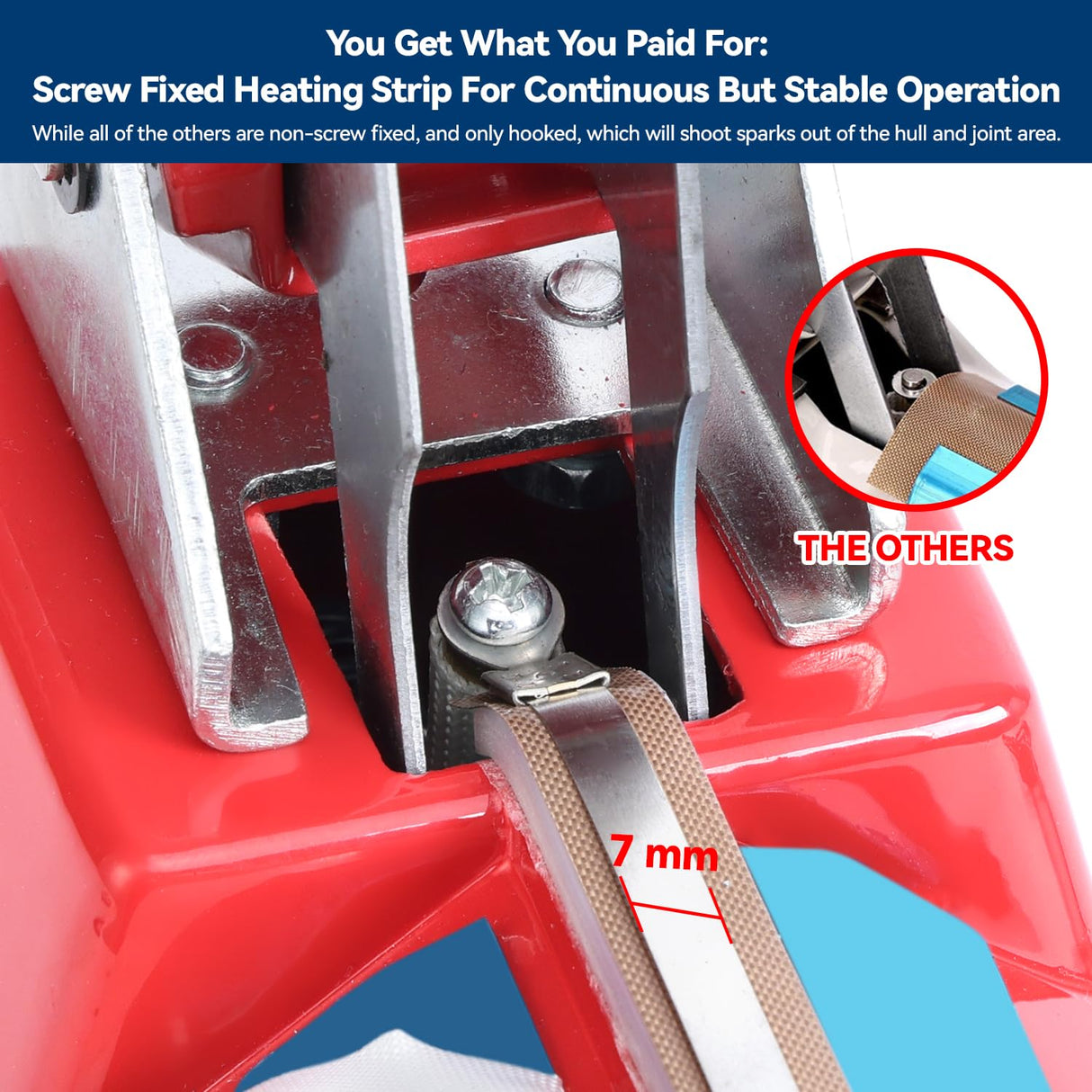 LinsnField Sealer Pro, 12-inch Super Impulse Heat Bag Sealer, 7-mm Sealing System with Patent for Never Burn Out, Antioxidant Aluminium Shield, Copper Transformer, Built-in Fuse Safety System, Red