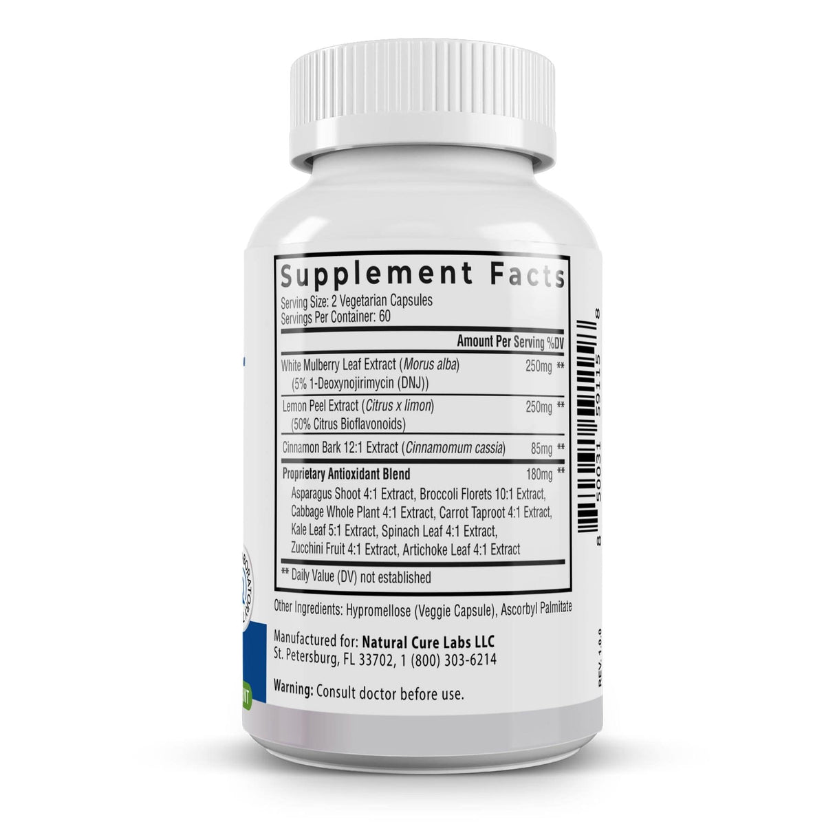 Natural Cure Labs Level Off - Spike Curb Supplement 120 Capsules 60 Servings Vegan, Non-GMO, Gluten Free