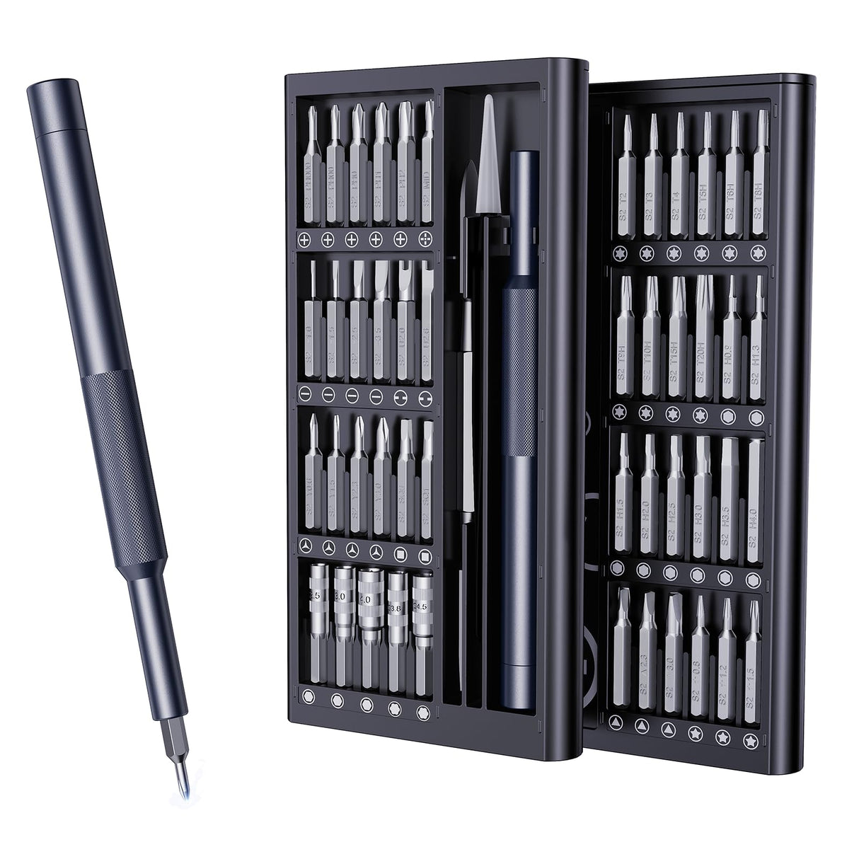 AXTH 50-in-1 Precision Screwdriver Set, Professional Magnetic Small Repair Tool Kit for Electronic Devices, Mini Screw Driver with Flat, Philips, Torx, Hex, Pentalobe, Triwing, Triangle and More