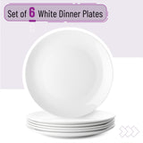 BTaT- White Porcelain Dinner Plates, Set of 6, 10.5 Inch, White Dishes, Porcelain Plates Sets for 6, Christmas Gifts