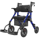 VOCIC Transport-Wheelchair-Lightweight-Foldable, Walker Wheelchair Combo, Rollator-Walkers-for-Seniors-with-Seat, 2 in 1 Rolling Walker, 300lb Adults 4 Wheel Transport Chair w/Brakes & Pouch-FSA HSA