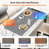 Newise Graphene Food Warming Mat with Dual Zone Control, XXL 36"x17" Electric Heating Tray, 6 Temp & Timer Settings, Fast Even Heat for Buffets, Parties, Family Dinners, Gift for Mom & Wife (Gray)