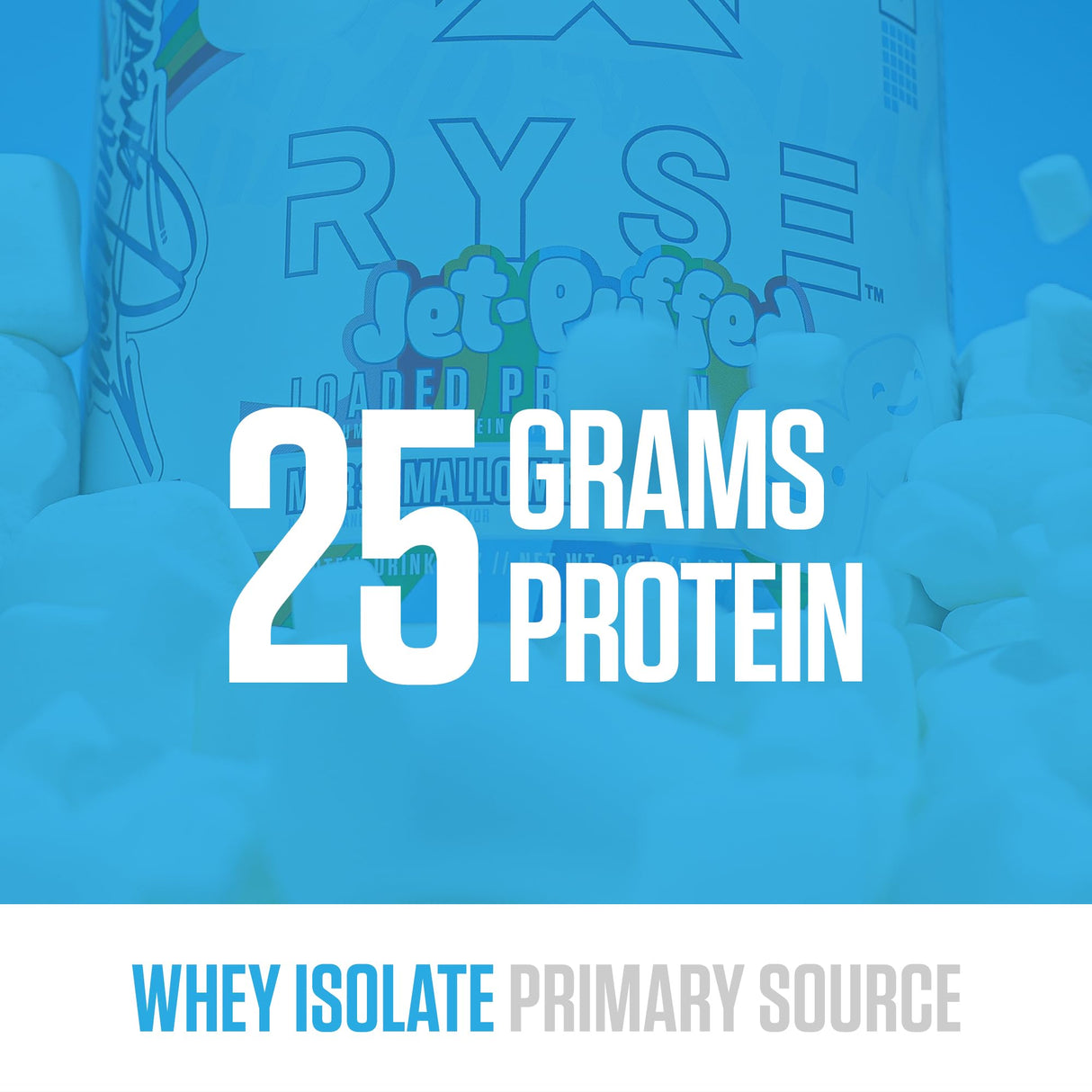 RYSE Loaded Protein Powder - Jet-Puffed Marshmallow - 25g Whey Protein Isolate & Concentrate with Prebiotic Fiber & MCTs - Low Carb, Low Sugar, Digestive-Friendly - 27 Servings / 2 lb Tub