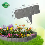 YIGMAW 2026 New Edging for Landscaping - Garden Edging Border-4 in Tall-Plastic Stone Effect for DIY Landscape,Lawn&Flower Bed (Gray, 40 Pcs)