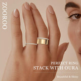 2-Pack 14K Gold Plated Stackable Bands for Oura Ring 5/Oura Ring Gen 4/3