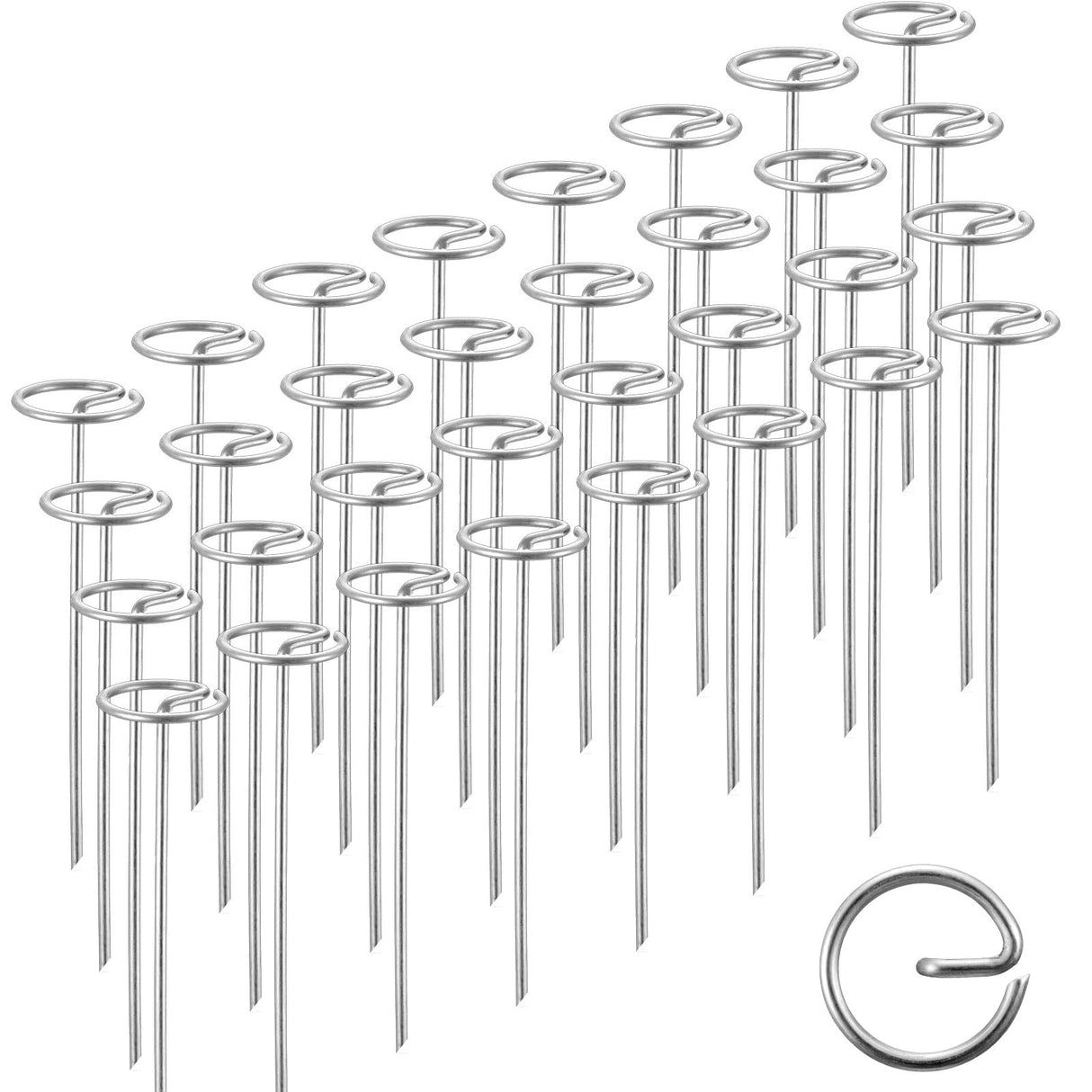 SUMGROW 240 Pack 6-inch, Landscape Staples, Fabric Pins, Weed Barrier Stakes, Circle Top Galvanized Steel Spikes for Securing Outdoor Tent, Ground Sheets, Fleece, Edging, Lawn Turf, Decorations