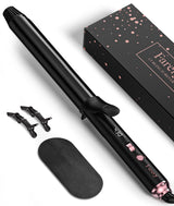 FARERY Long Barrel Curling Iron 1 1/4 inch, 1.25 Inch Curling Iron for Long Hair, Infused Argan Oil & Keratin, Lasting Styling, 11 Adjustable Temp, Include Clips & Silicone Pad