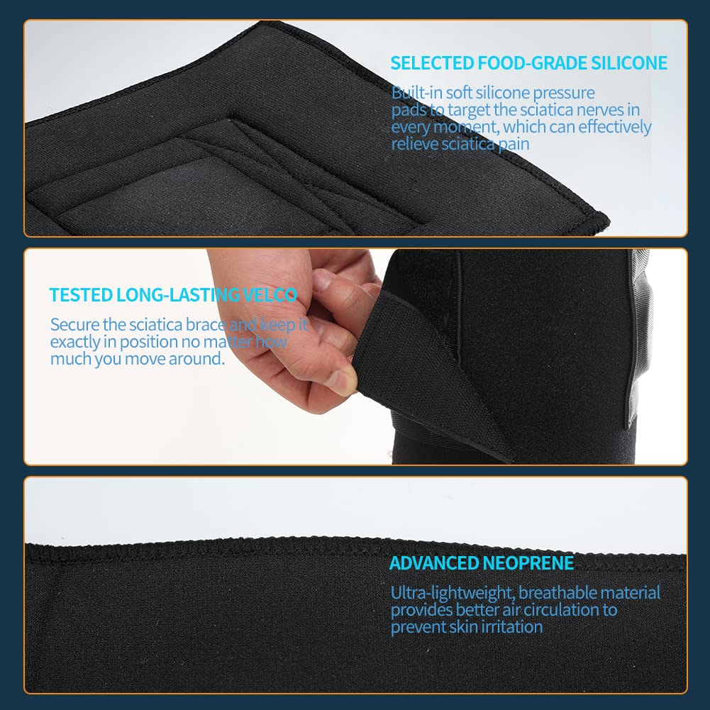 2024 Upgraded Sciatica Pain Relief Brace, Active Plus Sciatica Pain Relief Brace For Sciatic Nerve Pain, Lower Back, & Hip, Black Brace for Sciatica As Seen On Tv - Unisex