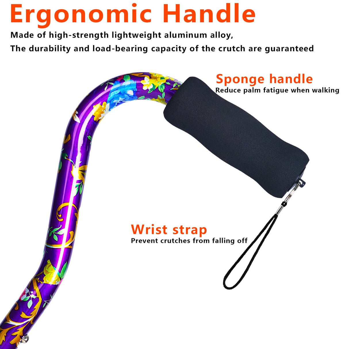 YOKABOZE Canes for Women, Folding Cane Lightweight with Offset Handle, Adjustable Walker Stick for Seniors Mobility Balance Crutch for Men for Stability