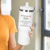 AXIARA Christmas Thank You Gifts for Women - Difference Maker 30 oz Stainless Steel Insulated Tumbler with Lid and Handle - Christmas Birthday Gifts for Teachers Boss Lady Coworkers