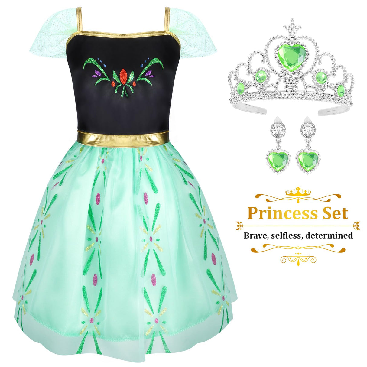 LIMIROLER 18 Pcs Princess Dress Up Clothes for Little Girl Role Play Costume Gift Set, Princess Dress Up Toys for Toddler Girls, Birthday Christmas Party Gifts for Girls Aged 3-6 Years Old