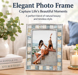 GIFTME 5 Mother of Pearl Picture Frame 5x7, Grey+White, 1pc