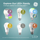 GE LED+ Color Changing LED Light Bulbs with Remote, No App or Wi-Fi Required, A19 Bulbs (3 Pack)