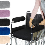 Vive Wheelchair Armrest Covers (Pair) - Memory Foam Sheepskin Accessories Pads for Transport Electric Wheel Chair Arm Rests - for Adults, Seniors, Handicapped - Soft Support Cushion for Mobility Aids