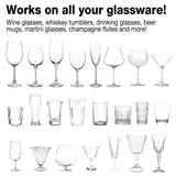 Home Glassware Polisher, World's First Affordable Spinning Glass Polisher, 600 RPM Dries, Polishes, All Glasses, Wine, Bar, Drinking, Wet/Dry, For Sparkling Glassware, Black, Classic Matte