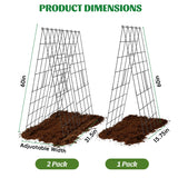 DOLEMODUO 2 Pack Cucumber Trellis, 60inch A-Frame Rustproof Steel Wire Garden Trellis for Raised Beds, Heavy Duty Climbing Plants Supports for Cucumber,Tomato, Climbing Plants and Flowers