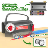 Wraprocut (2-Pack) Wheel Wrapping Paper Cutter & Tape Dispenser with 4 Tapes，2 Replace Blades Kit for Christmas Gift Wrap Cutter Tool Paper Roll Holder Tube Sliding Slicing for Birthday Holiday.