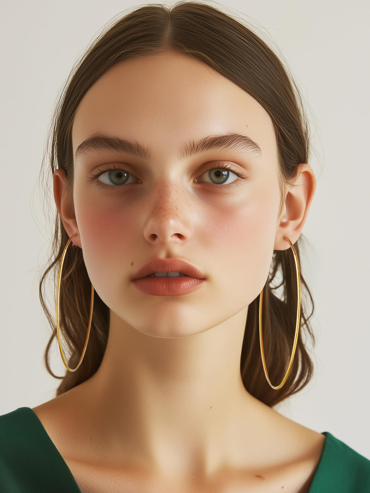 18K Gold Plated Hoop Earrings for Women Statement Jewelry Circle Round Earrings