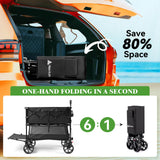 Hikenture Double Decker Wagon, 400L Extra Large Beach Wagon with Big Wheels