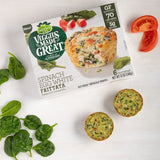 Garden Lites Veggies Made Great Spinach Egg White Frittatas (Pack of 2) - 20 Individually Wrapped Frozen Frittatas in Each Box, 40 Total - Gluten-Free