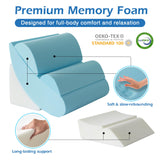 Ahpmeoa 6PCS Orthopedic Bed Wedge Pillow Set for Sitting up in Bed, Memory Foam Post Surgery Pillow for Back Pain Relief, Back Support Pillow for Acid Reflux Relief, GERD, Anti Snoring (Plush Grey)