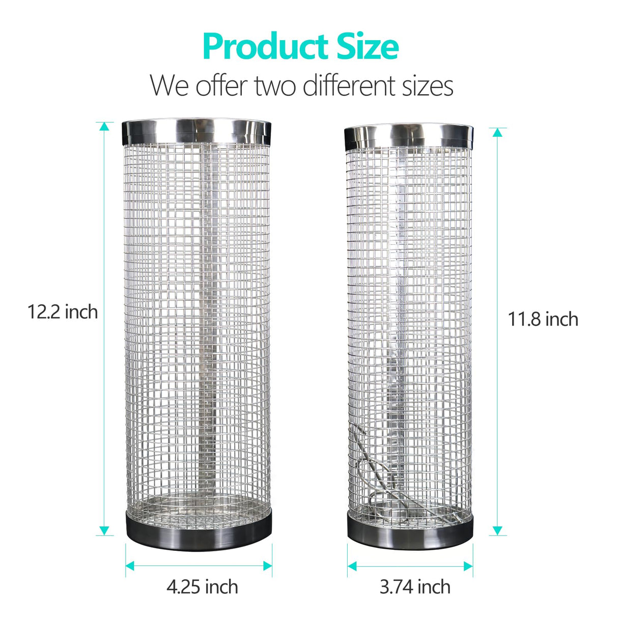 2 Pack Underground Worm Composting Bin with Gardening Gloves - Small Round Metal Stainless Steel Composter for Family Garden, Outdoor Compost Bins (2)