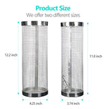 2 Pack Underground Worm Composting Bin with Gardening Gloves - Small Round Metal Stainless Steel Composter for Family Garden, Outdoor Compost Bins (2)