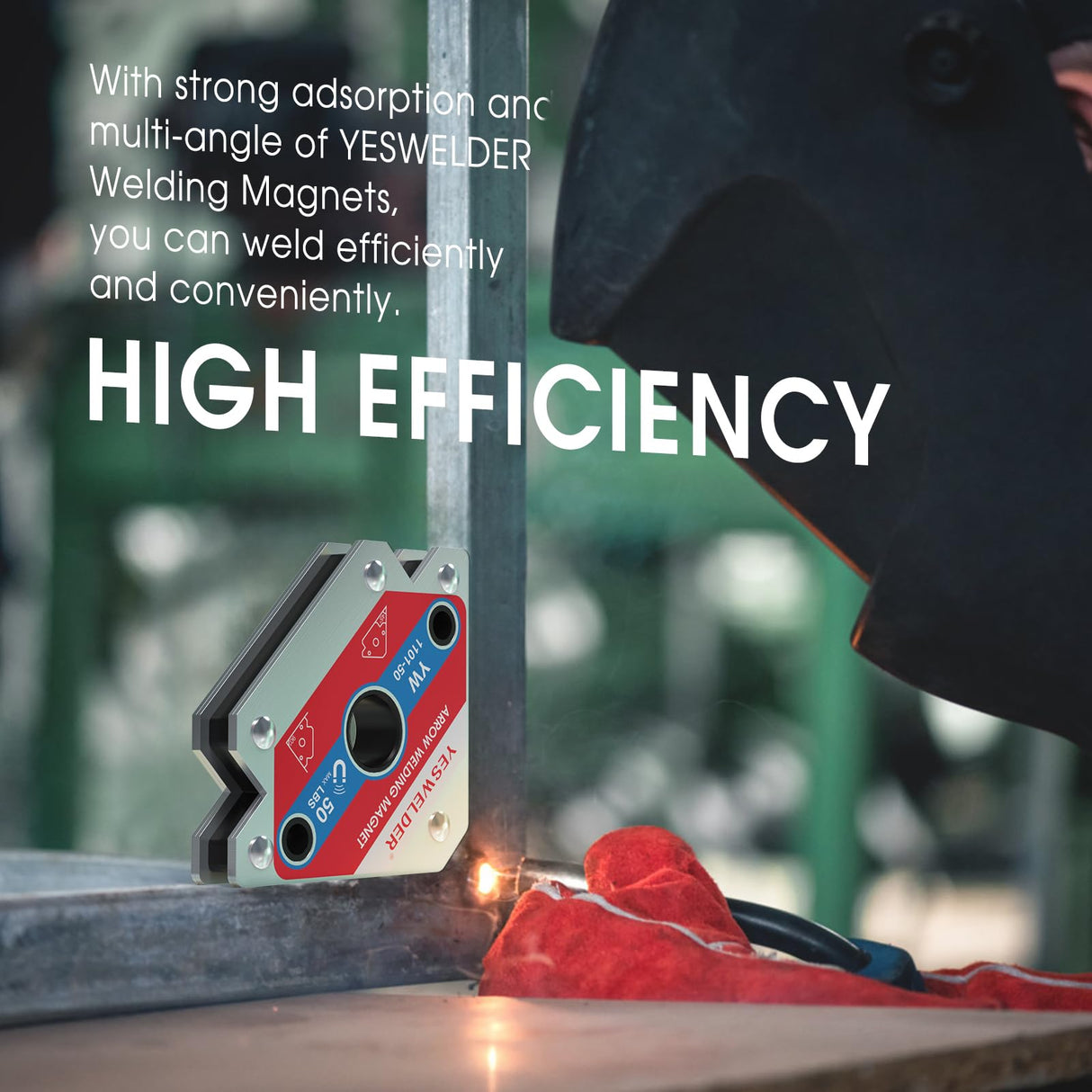 YESWELDER 50 LB Welding Magnet-4 Pieces of Magnetic Welding Holder 50 LBS Holding Power Welding Accessories