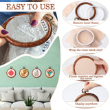 Burbell 15 Pcs 3 Inch Round Embroidery Hoops Frame Circle Rubber Hoops Ring Display Cross Stitch Ornament Imitated Wood Frame Kits for Christmas Halloween Craft Sewing DIY Hanging Gifts