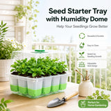 ZSYWODFO Silicone Seed Starter Tray with Humidity Dome, Indoor Seedling Starter Kit, 5-Pack Flexible Germination Trays - Adjustable Vent, Reusable & Dishwasher Safe for Herbs/Vegetables/Flowers