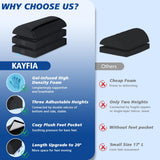 KAYFIA Foot Rest for Under Desk at Work XXL(20in) with 3 Adjustable Heights，Foot Stool with Supportive Gel Foam, Warmer Feet Pocket Footrest for Office Gaming Chair, for Leg Support -Black