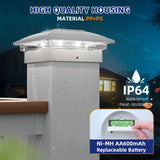 APONUO 6 Pack Solar Post Cap Lights, 2 Modes(Warm/Cool Light) Outdoor Waterproof Fence Post Solar Lights, Solar Powered Garden, Patio, Deck Decor for 4x4, 5x5, 5.5x5.5 Wood & Vinyl Posts, White