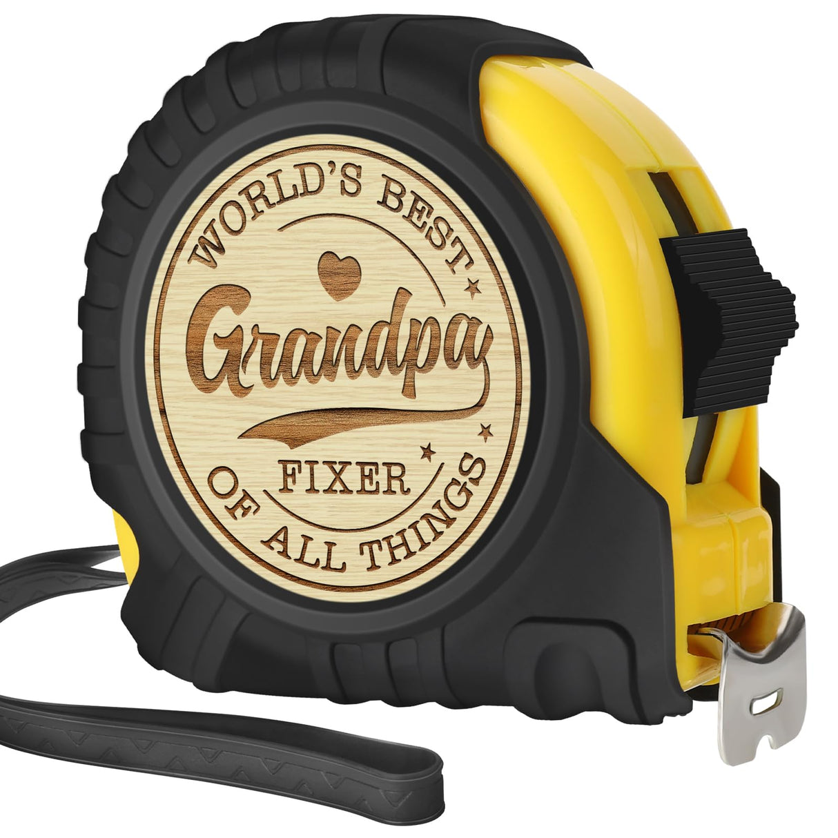 YUEYUQIU Fathers Day Grandpa Gifts from Granddaughter Grandson - Ideal Father's Day Birthday Grandparents Day Gifts for Grandpa Grandfather from Grandkids - Funny Engraved Tape Measure 25 FT Ideas
