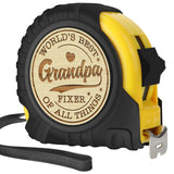 YUEYUQIU Fathers Day Grandpa Gifts from Granddaughter Grandson - Ideal Father's Day Birthday Grandparents Day Gifts for Grandpa Grandfather from Grandkids - Funny Engraved Tape Measure 25 FT Ideas