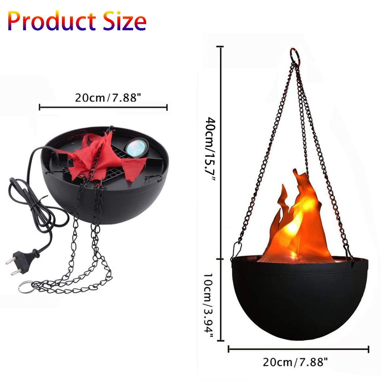 3D Fake Fire LED Light - Hanging Silk Flame Stage Effect Lamp for Halloween, Christmas, Festivals, Parties, Night Clubs