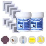 Drywall Repair Kit,Drywall Hole Patch Repair Kit to Fix Wall Surface Holes and Creak Damage with White Repair Putty 17OZ,8PCS Aluminum Repair Patchs,Scraper,Sanding Pad Fill Quick and Easy Solution