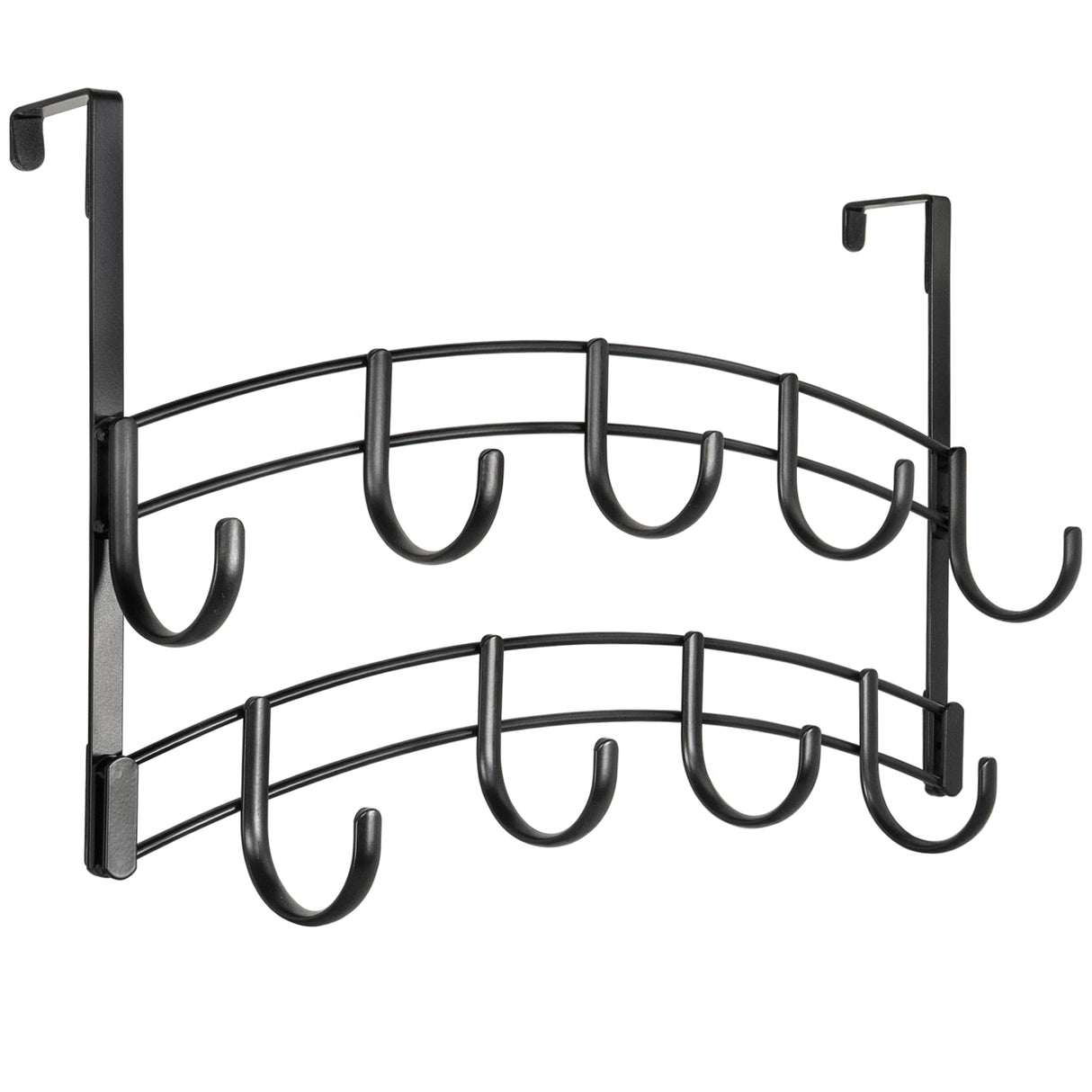 LYNK Professional® Home™ Over the Door Hooks - 9 Hook – Over the Door Coat Rack - Over the Door Hanger - Hanging Towels or Clothes - Bathroom, Bedroom, Laundry Room - Lifetime Ltd. Warranty, Black