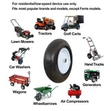 Wheelbarrow Tire 4.80 4.00-8 with 1 inch Axle, 3" Hub Flat Free 16 inch Solid Foamed Tire Replacement Wheelbarrow Wheel 4.80-8 for Log Splitter Wheel Barrel Yard Cart Garden Wagons