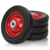 Acshio 8 Inch Solid Rubber Tires with 1/2-Inch Bore Axle Hole, 4 Pack